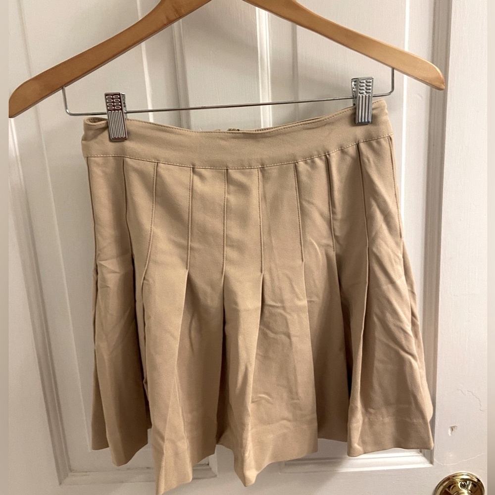 Love Tree Beige Pleated Skirt